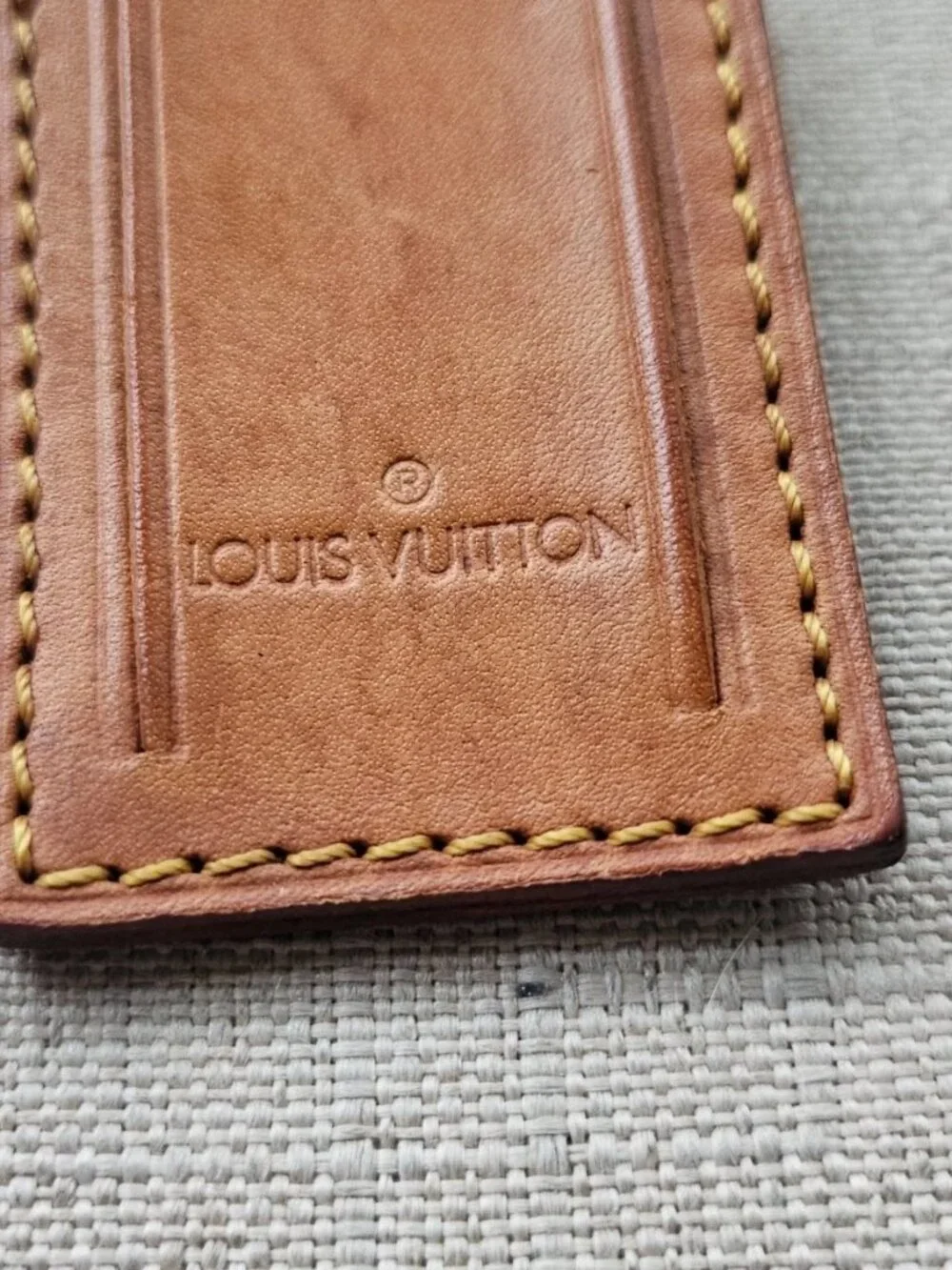 Vintage Louis Vuitton Name Tag Travel Tag Leather Luggage ID Tag Made France